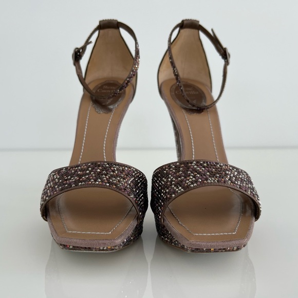 RENE CAOVILLA PURPLE MULTI CRYSTAL PLATFORM SIZE IT 37.5 / US 7.5 NIB! - Picture 13 of 17